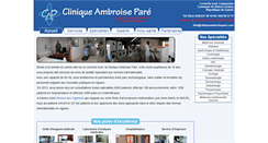 Desktop Screenshot of cliniqueambroisepare.com